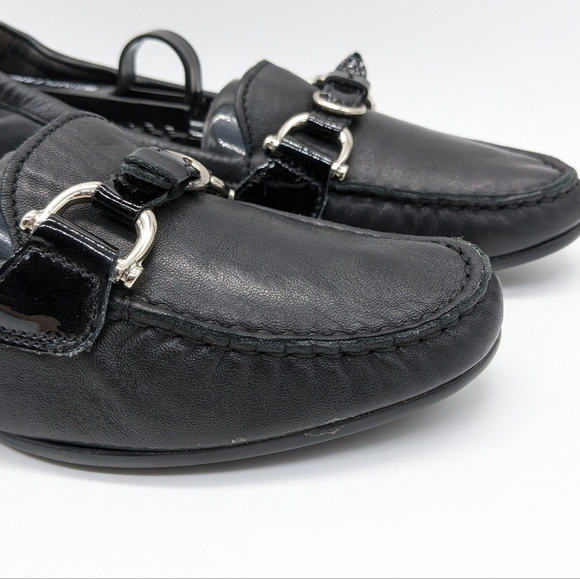 Agl Attilio Giusti Leombruni Black Leather Ballet Flat Driving Loafer 7.5 - Picture 2 of 12